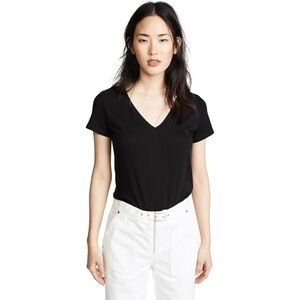 Vince Women's Essential V Neck Tee Black
